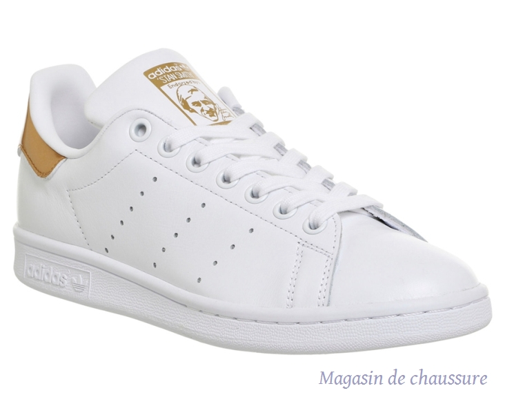 stan smith homme blanc rouge