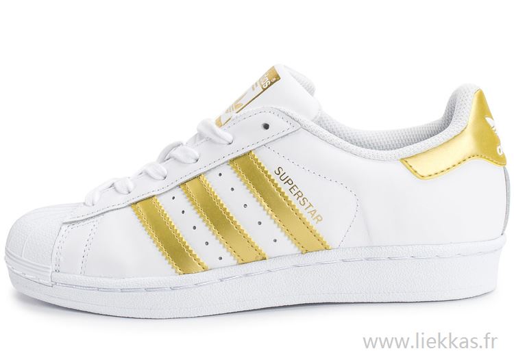 adidas superstar blanc et or