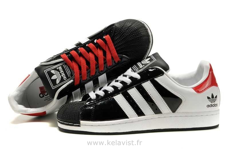 superstar rouge bande blanche