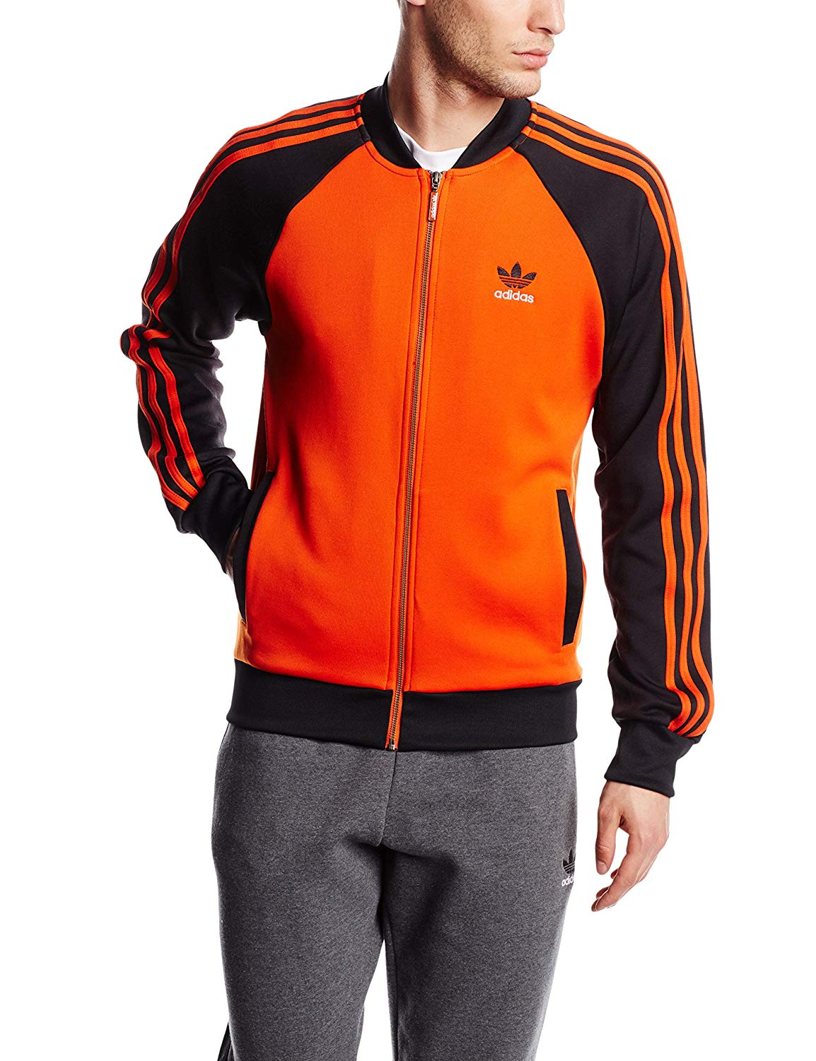 veste adidas noir et orange