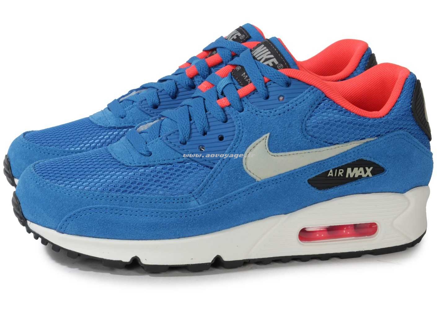R?�duction de prix Noir air max 90 bleu et orange Se Unisex Cuir Baskets - si-marigny.fr
