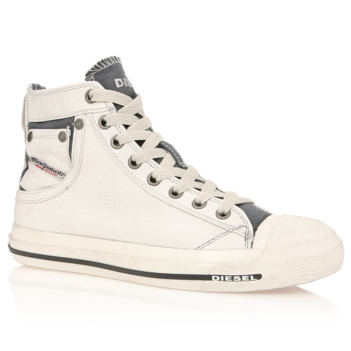 Réduction de prix Noir basket diesel pour femme Se Unisex Cuir Baskets